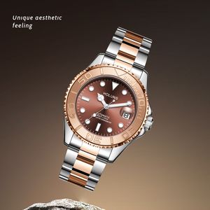 Nouvelle montre de luxe entièrement automatique pour hommes Boîtier en acier inoxydable Bracelet en acier raffiné 316L Loisirs d'affaires