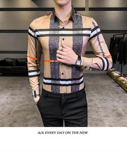 Nieuwe luxe shirt van heren mode mode met lange mouwen shirt shirt merk klassieke rapel zakelijke shirt maat m-6xl