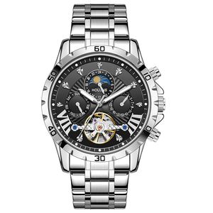 Nieuwe heren luxe horloge quartz uurwerk hoge hardheid spiegel roestvrij stalen kast casual