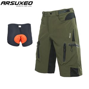 Nuevos pantalones cortos de bicicleta de montaña MTB para deportes al aire libre para hombres Pantalones cortos de ciclismo resistentes al agua cuesta abajo con ropa interior acolchada 3D