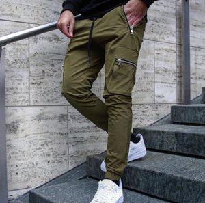 Nieuwe herenbroek mode multi-pocket cargo streetwear hiphop elastische taille harem enkellange broek baggy voor man