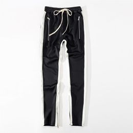 Nuevos pantalones para hombre Quinta colección Cremallera lateral Pantalones de chándal casuales Hombres Hiphop Jogger Pantalones S-2XL 228v