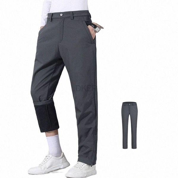 Nouveaux pantalons pour hommes épais chaud polaire doublé stretch hiver pantalons de golf imperméable droit décontracté pantalon mâle grande taille 8XL 47y4 #