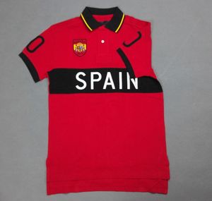 Nuevo Polos para hombre, jersey de bola de algodón de talla grande, camiseta con solapa estándar grande de España, Polo bordado