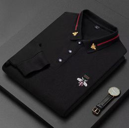 Nouveaux Polos pour hommes chemise à manches longues mode abeille broderie luxe GGity lettre marque chemises de créateur décontracté bas T-Shirt