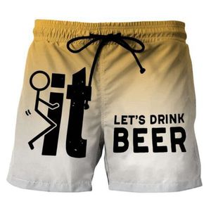 Nieuwe heren bedrukte 3d Beach Youth Popular Solid Color Letter Cartoon Shorts Shu