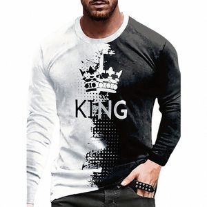 Nieuwe mannen Kwaliteit Oversized Fi Fall Y2K T-shirt Crown Designer Korte Mouw Street Casual O Hals Club Lg mouw b01O #