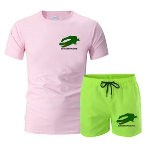 Nouveaux ensembles de course pour hommes vêtements de Sport d'été costumes de Fitness T-Shirts à séchage rapide vêtements de Sport courts entraînement entraînement survêtement de Sport