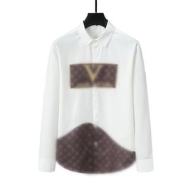 nieuwe herenoverhemden Luxe merkLV heren designer casual overhemden met lange mouwen