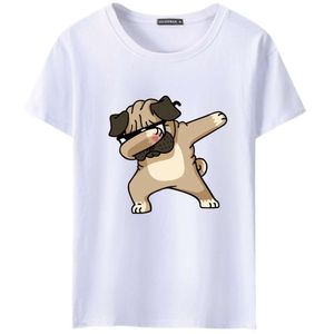 Nieuwe heren met korte mouwen t-shirt mode ronde nekbrief gepersonaliseerde heren half mouwen t-shirt grote heren groothandel gezicht bedekkende hond