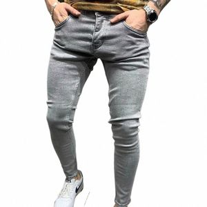 Nouveaux jeans skinny stretch pour hommes Hawaii Printemps et automne Pantalons jeans décontractés Tendance européenne et américaine pour hommes Fi v4Gh #