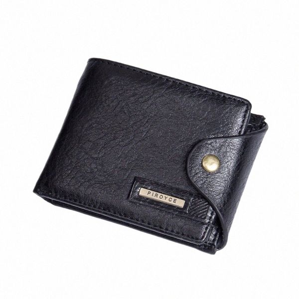 New Men's Small Wallet Vintage Vintage Multifuncti Purse avec Coin Pocket Mini Brand Male Pu Leather Card Mey Billetera Hombre G1BV #