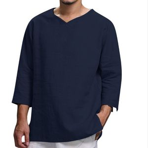 Nieuwe Men's Solid Color Casual Loose Pullover T-Shirt Shirt