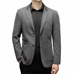 Nuevos hombres de color sólido Caballero Slim Fi Casual Blazer All Match The British Wind Youth Persality Fi Traje hermoso E18m #