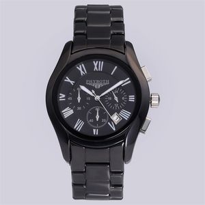 NIEUWE MENS Sport Watch Phyboth PB14001401 Ceramic Pols Watch Japanse kwartsbeweging klok T200112