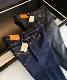 Nieuwe heren recht Slim Fit Jeans Luxury merk Designer Quality Business Casual Denim Pants