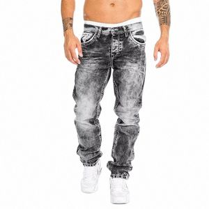 Nieuwe Mannen Stretch Skinny Jeans Fi Klassiek Blauw Zwart Grijs Premium Losse Rechte Broek Busin Casual Merk Mannen broek I32i #