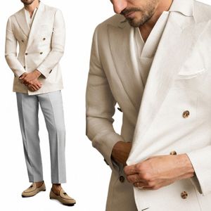 Costumes pour hommes sur mesure 2 pièces Blazer Pantalon Double boutonnage Mariage Peaked Revers Formel Slim Fit Formel Custom Made Plus Taille 522r #