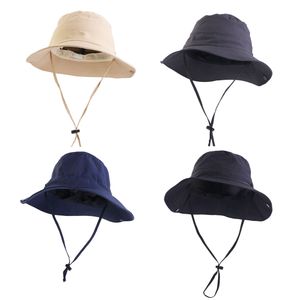 Nieuwe heren zomerkap mesh ademende emmer hoed vrouwen brede rand strand hoeden zonnebeschermer cap buitenshuis UV Protection Hat