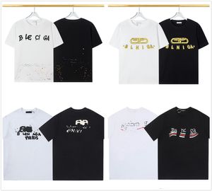 Nieuw heren T-shirt ontwerper borst gouden letter logo digitaal direct spray mode mannen en vrouwen met hetzelfde oversized sweatshirt met korte mouwen trui katoen 3xl # 99
