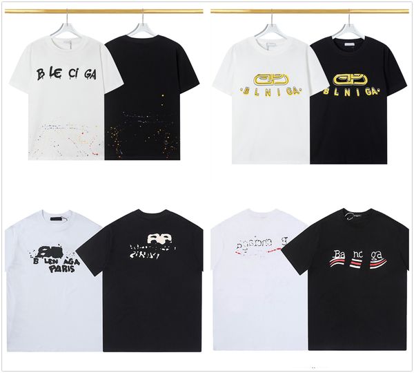 Nouveau T-shirt pour hommes Designer poitrine lettre d'or logo numérique pulvérisation directe mode hommes et femmes avec le même sweat-shirt surdimensionné à manches courtes pull coton 3xl # 99