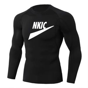 Nieuwe T-shirts voor heren Compressie Hardlopen Heren Dry Fit Fitness Gym T-shirts voor heren Voetbal Workout Bodybuilding Rekbare kleding Merk LOGO Print