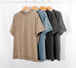 Nouveaux T-shirts pour hommes mode décontracté chemise courte épaule tombante à manches courtes Hip Hop T-shirt printemps été mâle lâche coton chemises