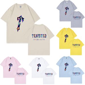 Nouveaux T-shirts pour hommes Trapstar T-shirt Chemises de créateurs Jersey Imprimer Lettre Chemises de luxe Couleur arc-en-ciel Sports d'été Mode Cordon de coton Haut à manches courtes