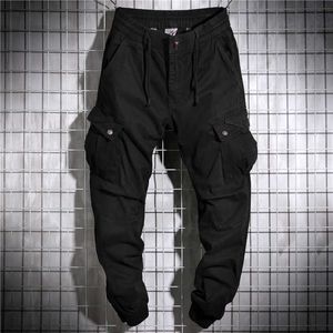 Nieuwe Heren Tactische Cargo Broek Mannen Joggers Militaire Casual Katoen Jogging Broek Mannelijke Hip Hop Ribbon Leger Broek Mens Kleding Y0927