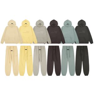 Nouveaux survêtements pour hommes * Double fil ESSE * lettre de colle pressée plus sweat à capuche polaire pantalon costume tendances S-XL