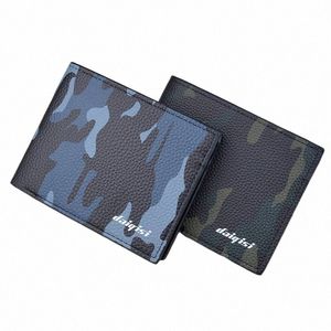 NOUVEAU portefeuille masculin UltraHin Pu Storage Portefeuille Fi Camo Horiztal Cuir souple Grand Capacité Multi Card Vente chaude M4FB #