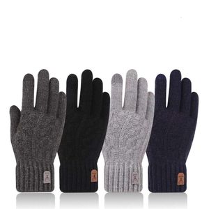 Nouveaux gants chauds pour hommes hiver écran tactile plus gants polaires gants tricotés en laine chaude et froide