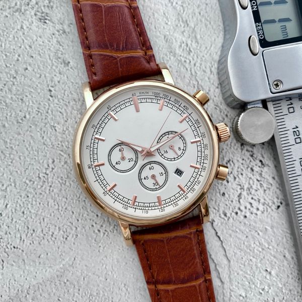 Nuevo reloj para hombre Moda Casual Movimiento de cuarzo de lujo Reloj de tamaño de 42 mm Reloj con correa para hombre Reloj para hombre Diseño Reloj maestro