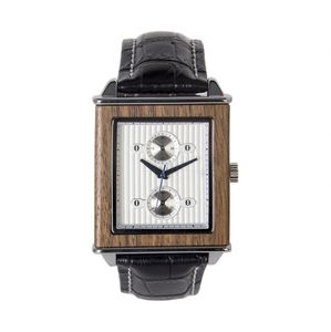 Nieuwe herenhorloge mode persoonlijkheid vierkante houten riem waterdicht quartz horloge