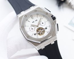Designerhorloge, luxe herenhorloge, horloge van hoge kwaliteit, volautomatisch mechanisch uurwerk, 316 staal L, rubberen waterdichte band, maat: diameter 45 mm dik 13 mm