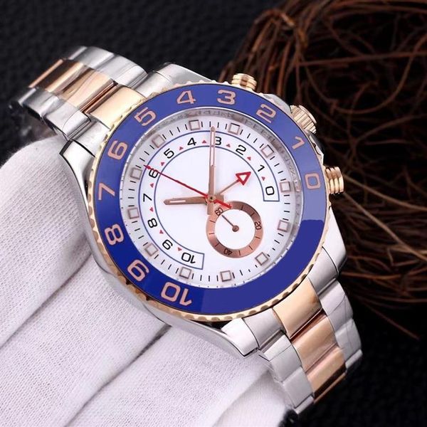 Nouvelle montre pour hommes cadran blanc lunette en céramique mouvement automatique verre saphir Watch238m