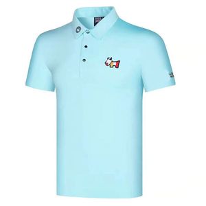 Summer Men's Golf Clothing Short Sleeve T-Shirts Black or Red Colors Golf Outdoor Leisure Polos Sports Shirt