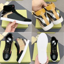 Nouveaux hommes chaussures de sport Vintage Check coton et daim baskets chaussures de créateurs de luxe baskets en toile à carreaux pour hommes avec boîte