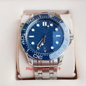 NIEUWE MENS Steel Case 210 Blue Bezel Blue Texture Dial Miyota 8800 Automatische heren Watch SS Steel Watches Pure 249s