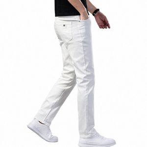 Nouveaux hommes Stretch Skinny Jeans Fi Casual Slim Fit Denim Pantalons Pantalons blancs Vêtements de marque masculine Busin jeans pour hommes Chinos H8Br #