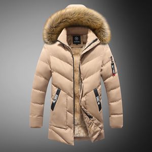 Nouveaux hommes épais chaud Parkas vêtements d'extérieur hiver col de fourrure hommes décontracté à capuche vestes coupe-vent mâle chapeau Parka manteaux coupe-vent