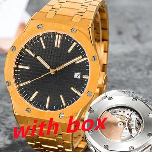 New Men Watch 41mm Master Mechanical Sapphire Classic Fashion S acero inoxidable 5at Montre de Luxe impermeable con caja con caja