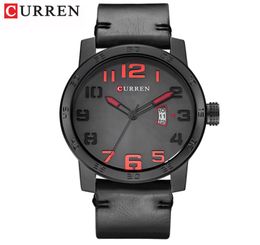 New Men Watches Curren Fashion Sports Wallwatch Casual Business Quartz Calendar Reloj Correa de cuero Relogio Masculino6550036