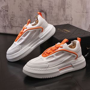 Nouveaux hommes blanc Orange vert maille respirant à lacets casual chaussures plates mocassins Sport mâle Clunky baskets Sapatos Tenis Masculino