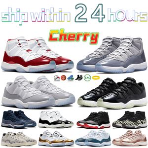 Jumpman 11 11s Basketbalschoenen Designer heren sneakers Cherry Cool Grey Midnight marine fluweel DMP Low Cement Grey heren damesschoen Bred Animal Instinct damestrainers