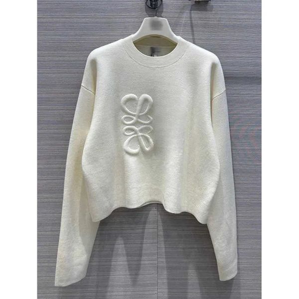 23ss nouveau pull femme automne tendance sweat à capuche à manches longues Loewes haut de gamme slim pull manteau designer pull femme blanc pulls en tricot mince