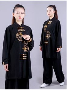 Nieuwe Mannen Vrouwen Chinese Traditionele Geborduurde Lange Kung Fu Pakken Tai Chi Vechtsporten Kostuum Casual Sport Jas Broek Sets