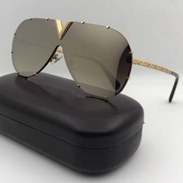 Nouveaux hommes femmes lunettes de soleil design mode lunettes de soleil ovales revêtement miroir lentille creuse métal cadre couleur plaqué cadre UV400 lentille Z0898E