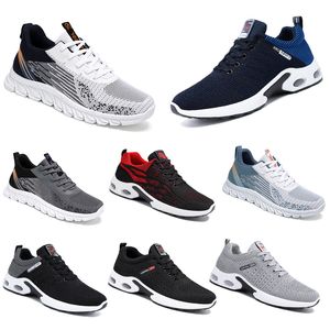 Nieuwe mannen Women wandelen Running Flat Shoes Soft Sole Black White Red Bule Comfortabele modekleurblokkering Ronde teen58 GAI 56 5