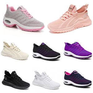 Nouveaux hommes femmes randonnées en cours d'exécution de chaussures plates douces mode douce violet blanc noir confortable sport couleur bloquer q54-1 gai sport